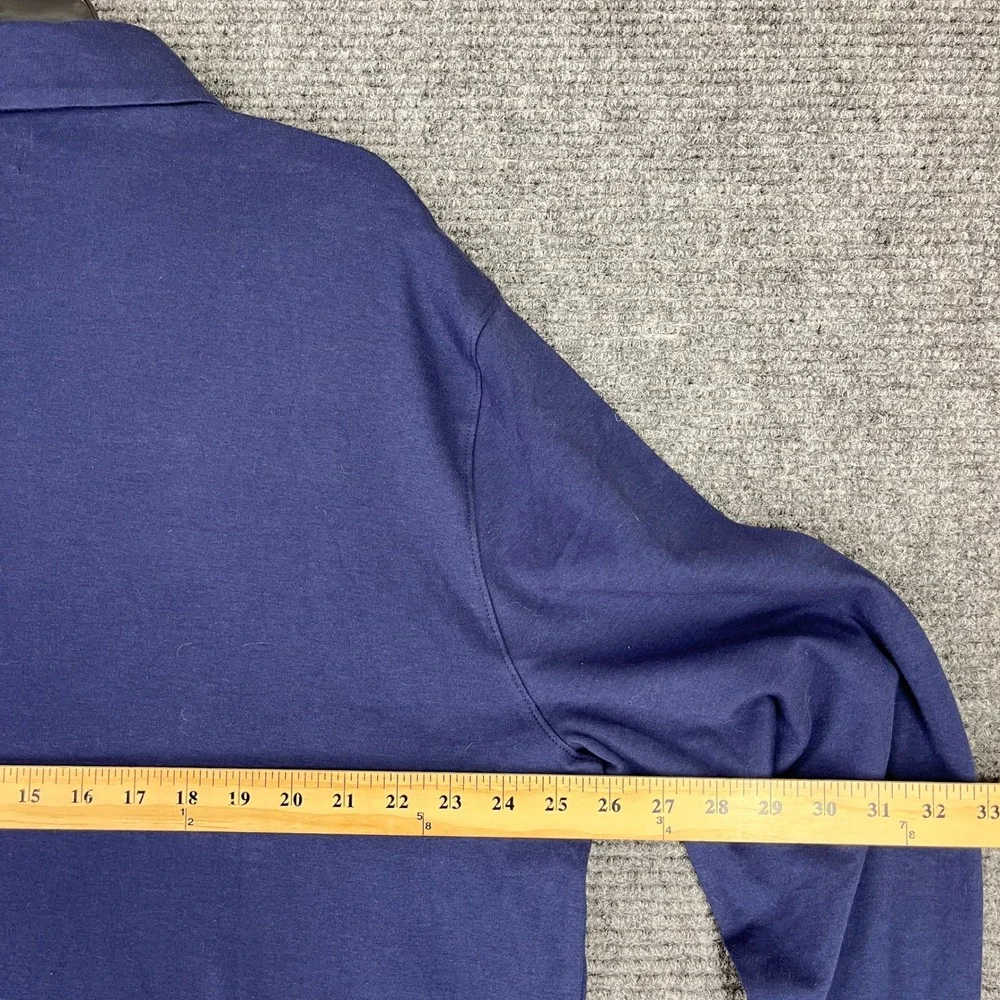 Banana Republic Luxe Touch‎ Business Casual Polo Shirt Mens XXL Blue Long Sleeve